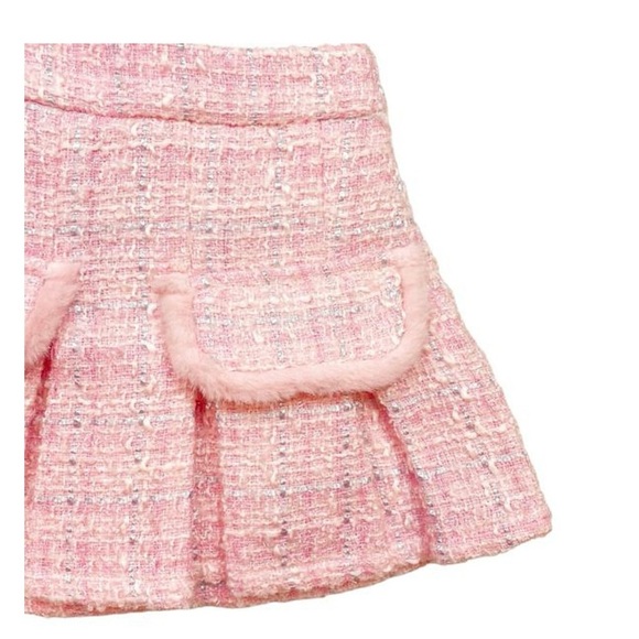 Doe a Dear Pink Tweed Skirt with Pockets | Girls Size 5 - Picture 6 of 6